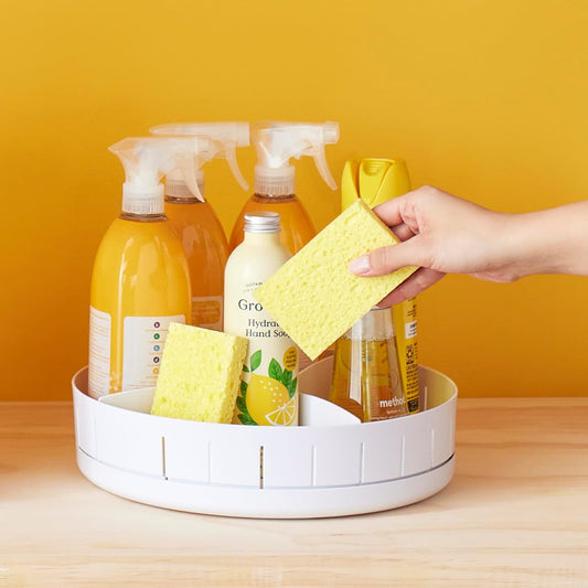 No-drill under sink lazy susan organizer — renter-friendly storage solution by Nestify