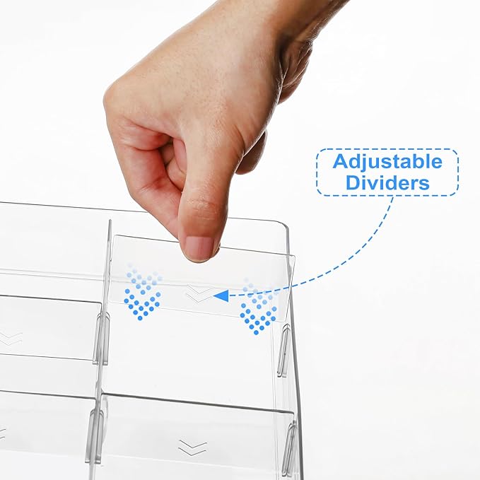 Acrylic Drawer Organizer, Expandable Drawer Organizer Trays, Desk Organizers and Accessories, Adjustable Compartments Desk Accessories for Makeup Utensil Junk Office Kitchen Bathroom