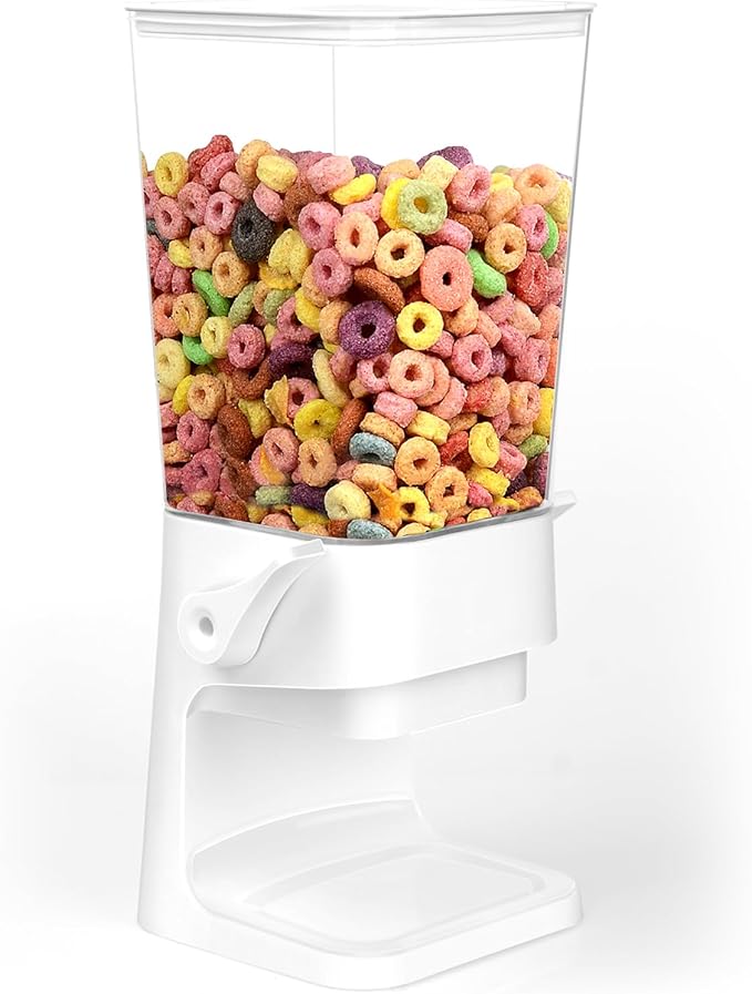 Cereal Dispenser Countertop with 4 Pack Bowls and Spoons 5.5 Qt Large Cereal Storage Container Holder for Pantry Dry Food Nut Dispenser Snack Candy Organizer Kitchen Organization for Oatmeal Granola
