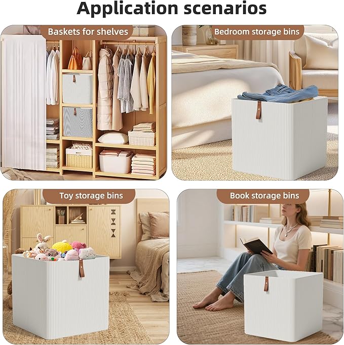 Cube Storage Bin 12x12 in,Collapsible Fabric Storage Bins,Open Home Storage Bins,Baskets for organizing,For Clothing Storage,Toy Storage,Office Storage,Home Decoration