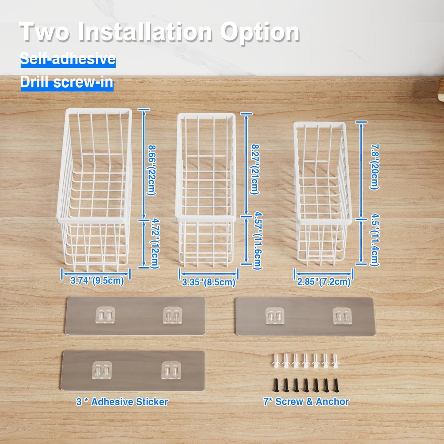 3-Pack Adhesive Cabinet Door Organizer — No-Drill Lid & Kitchen Storage for Renters | Nestify
