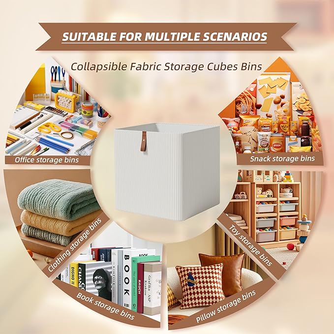 Cube Storage Bin 12x12 in,Collapsible Fabric Storage Bins,Open Home Storage Bins,Baskets for organizing,For Clothing Storage,Toy Storage,Office Storage,Home Decoration