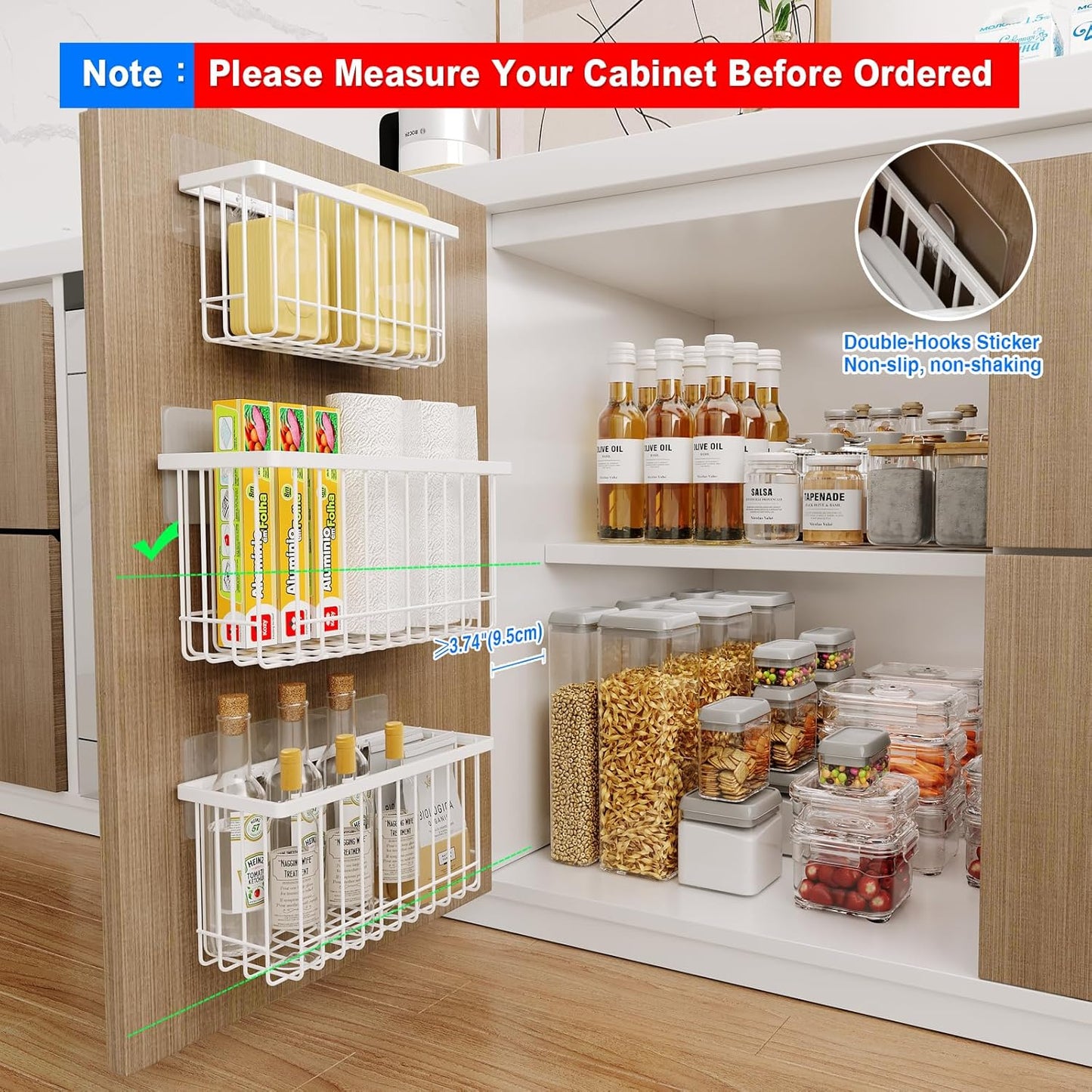 3-Pack Adhesive Cabinet Door Organizer — No-Drill Lid & Kitchen Storage for Renters | Nestify