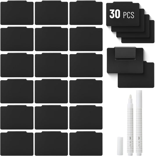 Mr. Pen- Basket Labels Clip On Set, 32 pcs, 30 Removable Bin Labels Clip On with 2 Chalk Markers